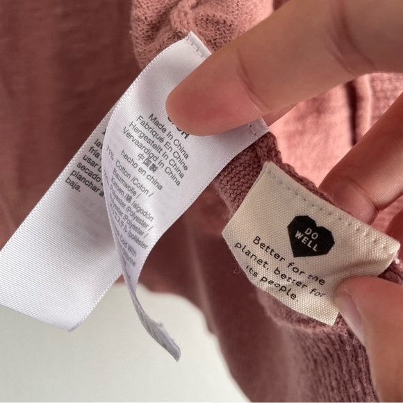 Madewell postscript pink long line cardigan sweater with pockets - Picture 6 of 8